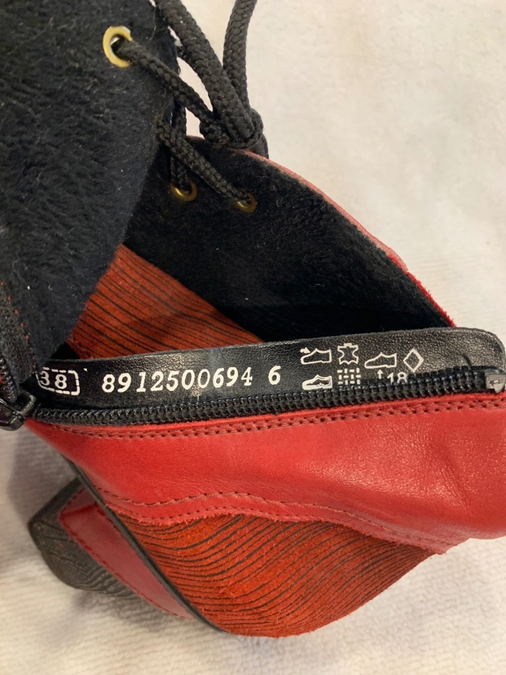 Remonte Red Leather Ankle Boots Lace Up Zip EU 38 US 7.5-8 - Picture 8 of 10